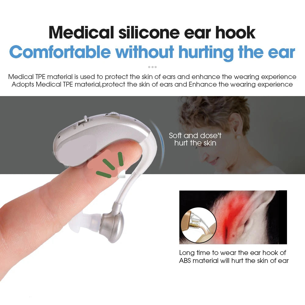 Digital Hearing Aids for Deafness Rechargeable Hearing Aid High Power Sound Amplifier For Elderly Behind the Ear Care audifonos