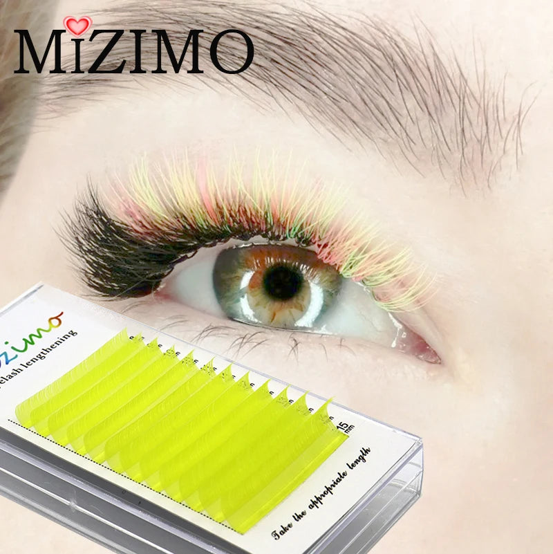 New White Color 8-15 Length Mixed With Natural Softness Extended Professional Grafting False Eyelashes Makeup C/D