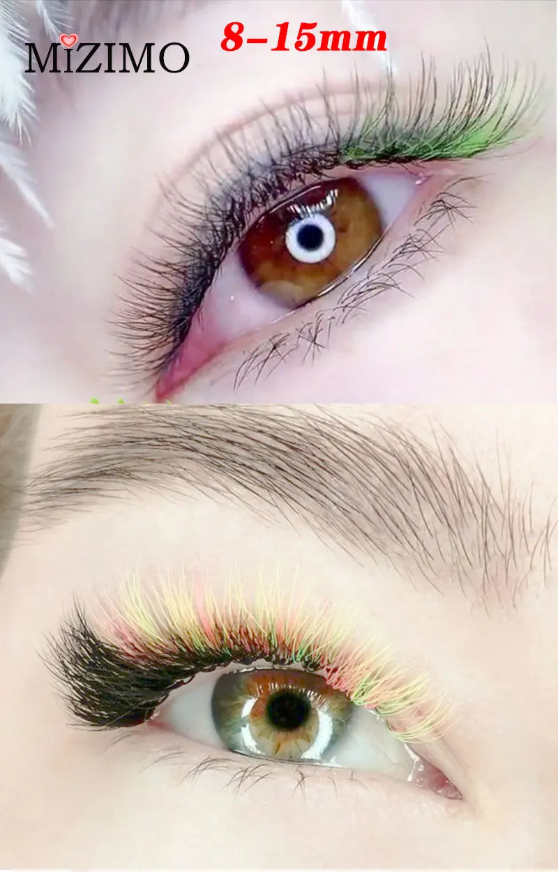 New White Color 8-15 Length Mixed With Natural Softness Extended Professional Grafting False Eyelashes Makeup C/D