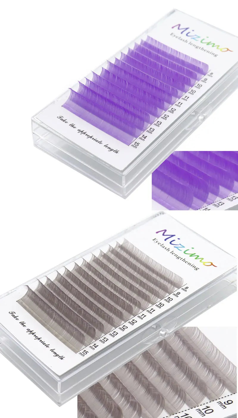 New White Color 8-15 Length Mixed With Natural Softness Extended Professional Grafting False Eyelashes Makeup C/D