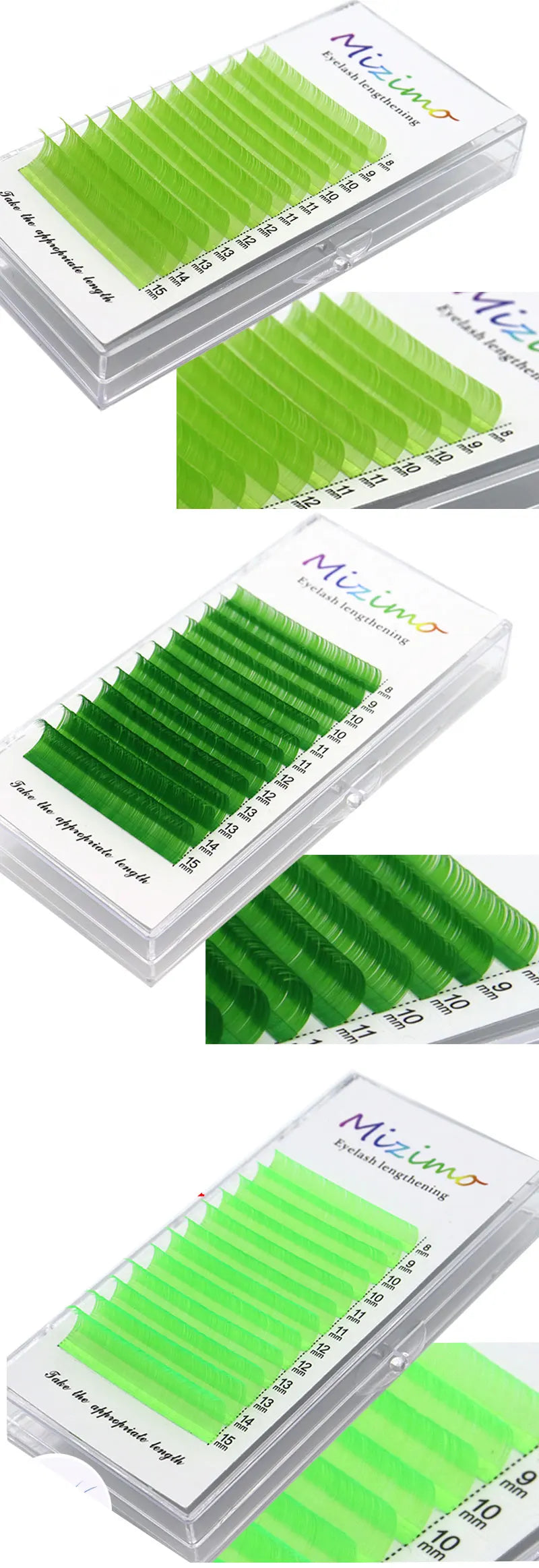 New White Color 8-15 Length Mixed With Natural Softness Extended Professional Grafting False Eyelashes Makeup C/D