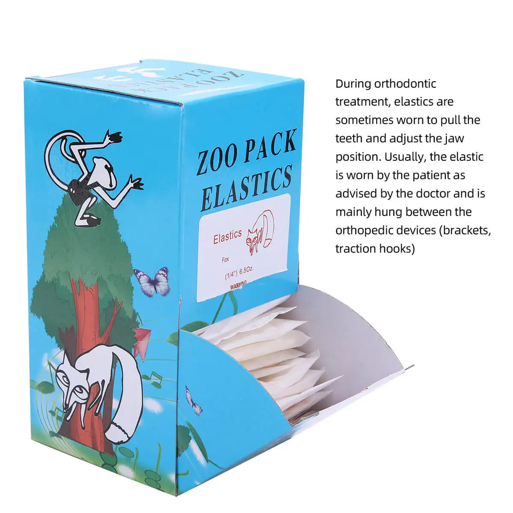 5000 Stück/Box Zahnmedizinische kieferorthopädische Zoo Pack Gummibänder Hochelastische Latex Zahnspangenstärke 3.5/5.0/6.5 OZ