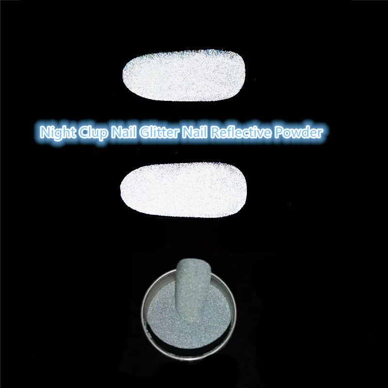 1 PC Shining Magic Grey White Reflective Nail Powder Decoration Manicure Disco Nail Glitter Dipping Powder Shimmer Pigment