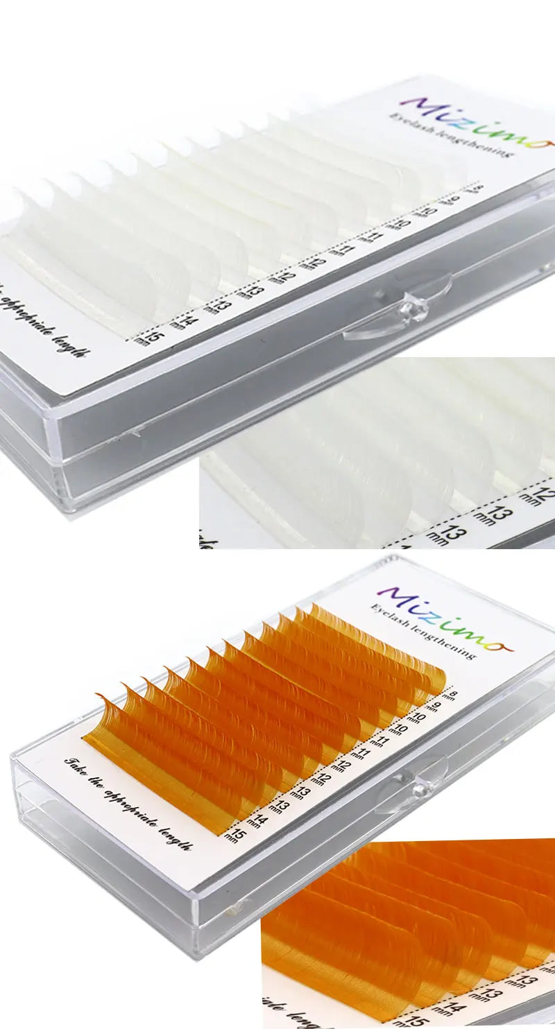 New White Color 8-15 Length Mixed With Natural Softness Extended Professional Grafting False Eyelashes Makeup C/D