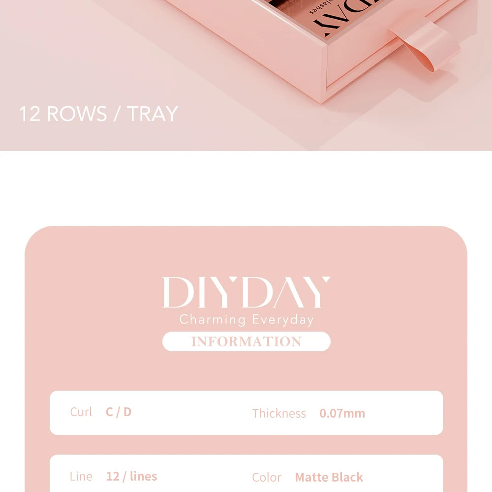 DIYDAY 5D W-Shaped Lashes Extension W Volume Bloom 5D Eyelashes Super Soft Lithe Natural Full Dense Eye Lash Extension Makeup