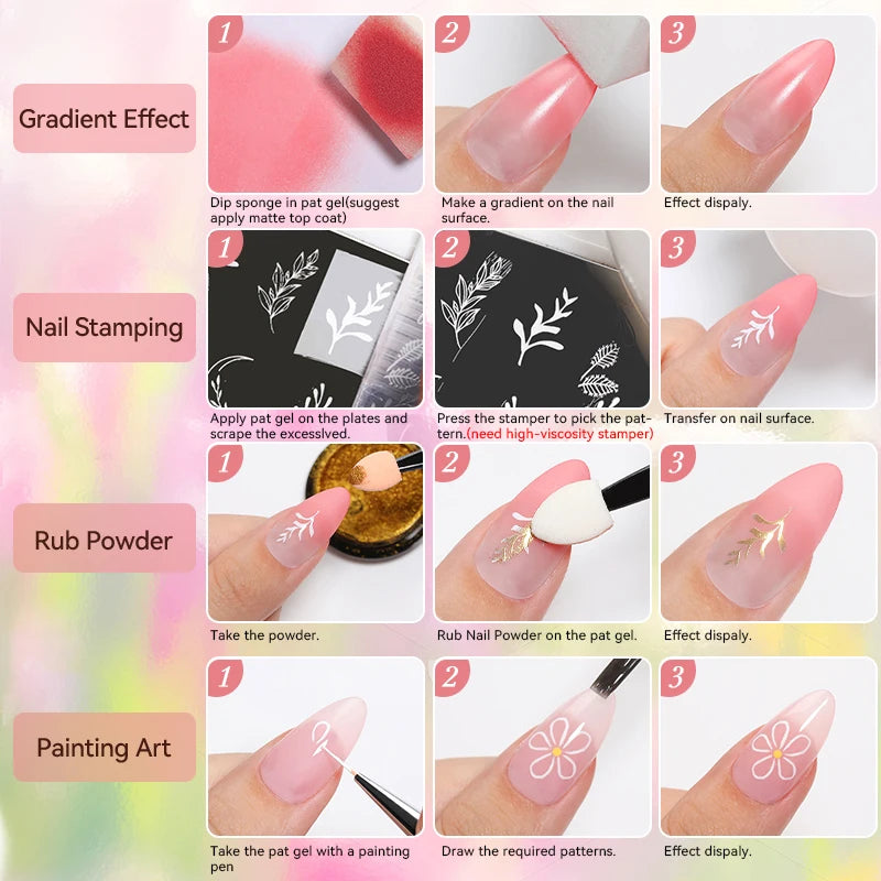 UR SUGAR 2Pcs 9-colors New Popular Color Patting Gel Gradient Color Semi Permanent Painting UV&LED Gel Nail Art Creation Varnish