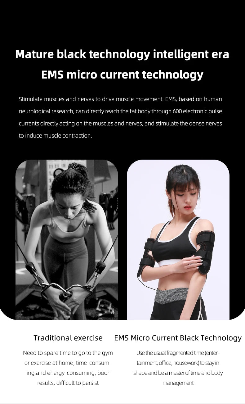 Elektrischer Muskelstimulator Bauchmuskel-Toning-Gürtel, Fitnessstudio Sport Gewichtsverlust Bodyshaper Vibrator Arm Bauch Taille Massagegerät EMS Armtrainer