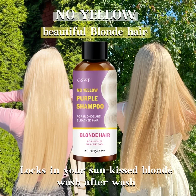 GSWP Anti-Yellow/Purple Shampoo, gently cleanses, is suitable for blonde, gray, silver hair,improves rough, dry hair.Gift.100g