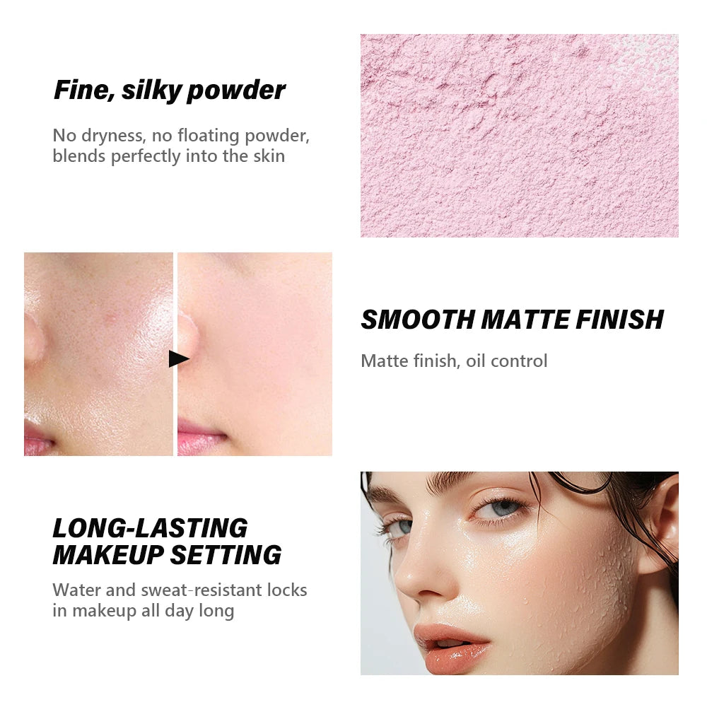 Loses Puder Make-up Loose Baking & Setting Puder Matt Wasserdicht Lang anhaltend Ölkontrolle 4 Farben Loses Puder Make-up Kosmetik
