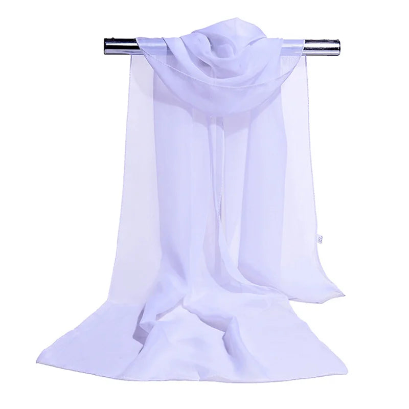 Koreanische Frauen Hochzeit Abendparty Kleid Schal Einfarbig Transparent Chiffon Seidenschal Sommer Strandtuch Sonnenschutz Schal R22