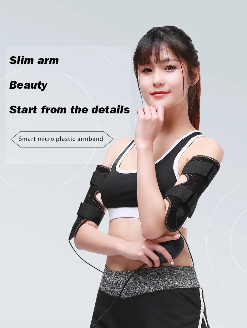 Elektrischer Muskelstimulator Bauchmuskel-Toning-Gürtel, Fitnessstudio Sport Gewichtsverlust Bodyshaper Vibrator Arm Bauch Taille Massagegerät EMS Armtrainer