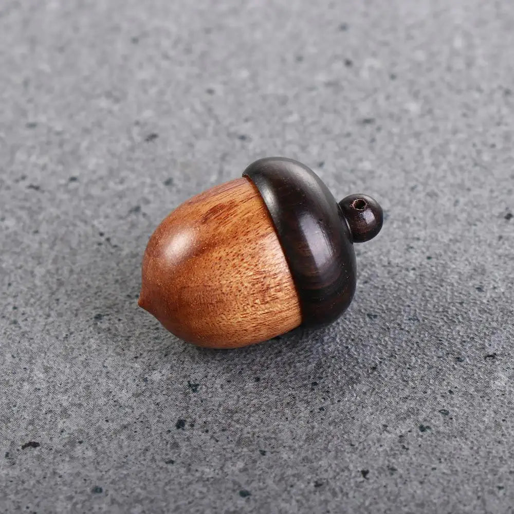 Portable Acorn Shape Outdoor Sandalwood Capsules Organizer Granule Storage Box Travel Pill Case Wooden Pill Box