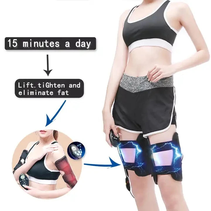 Elektrischer Muskelstimulator Bauchmuskel-Toning-Gürtel, Fitnessstudio Sport Gewichtsverlust Bodyshaper Vibrator Arm Bauch Taille Massagegerät EMS Armtrainer
