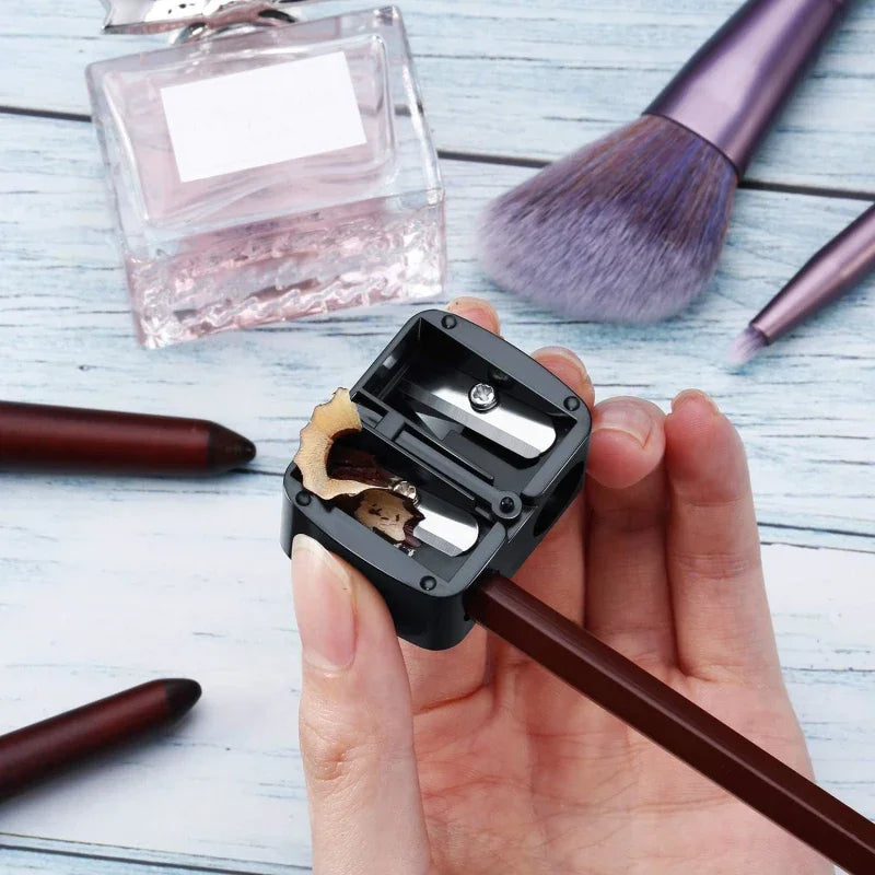 1 Stück Eyeliner-Anspitzer, Anspitzer mit zwei Löchern, kompakte Make-up-Bleistiftanspitzer, für Eyeliner- und Lipliner-Stifte