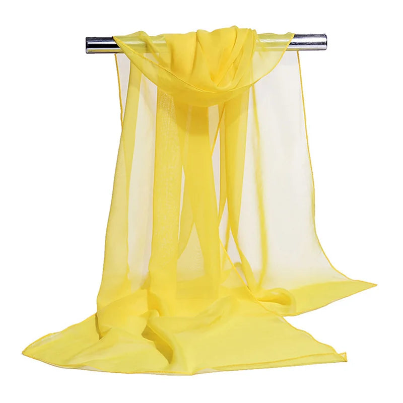 Koreanische Frauen Hochzeit Abendparty Kleid Schal Einfarbig Transparent Chiffon Seidenschal Sommer Strandtuch Sonnenschutz Schal R22