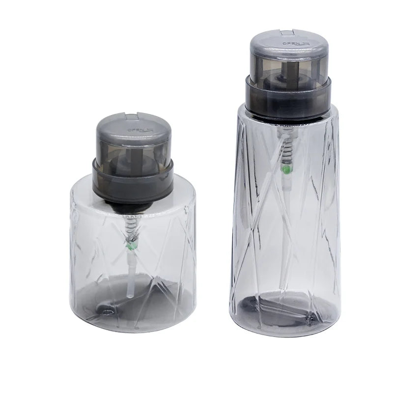 Nachfüllbare Flasche mit verschließbarem Nagelpumpenspender für Nagellack, Maniküre, Reiniger, Make-up-Entferner, Behälter mit Druckpumpe