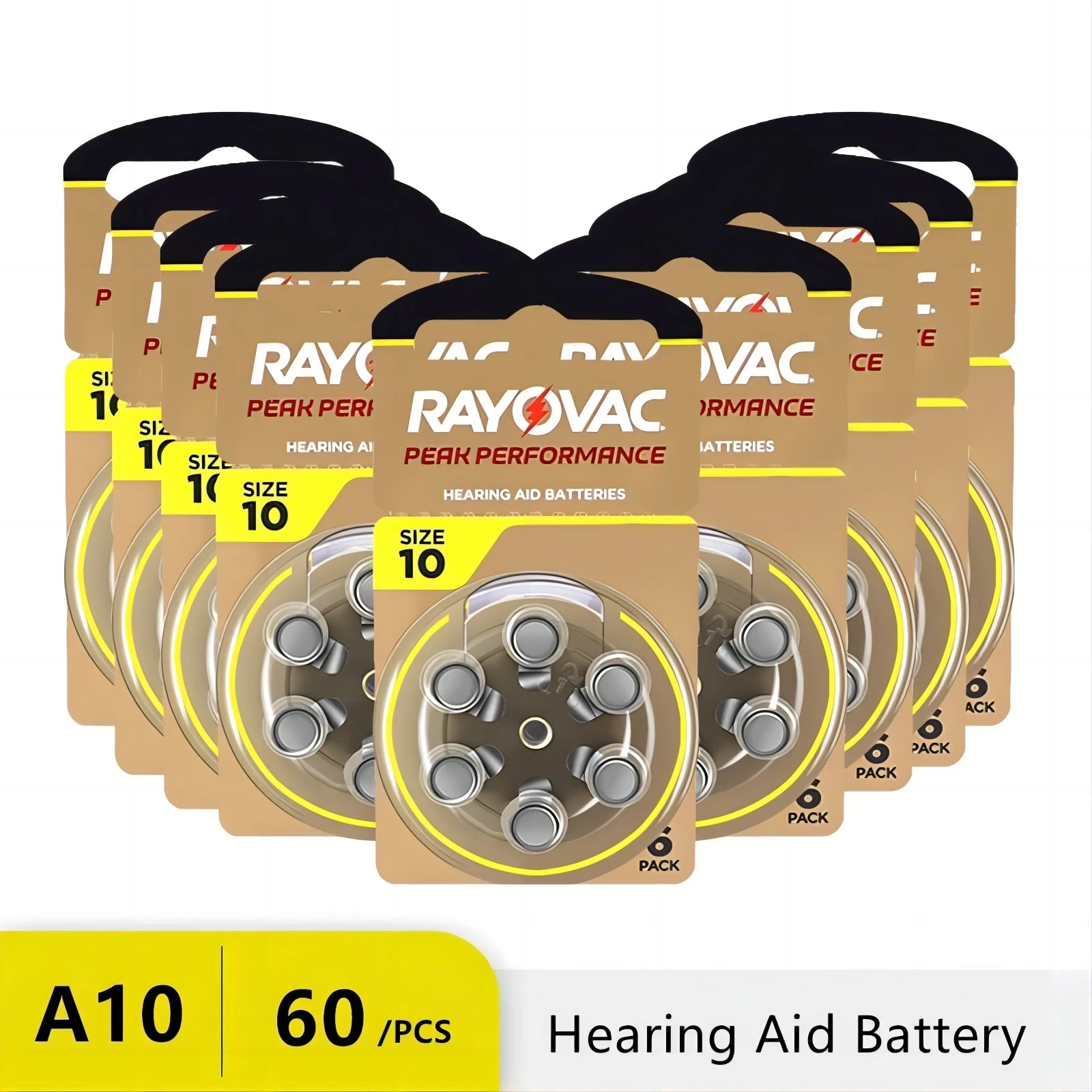 Hörgerätebatterien RAYOVAC EXTRA Zink-Luft 60 Stück Hochleistung A10 10A 10 PR70 Hörgerätebatterie A10 für Hörgeräte
