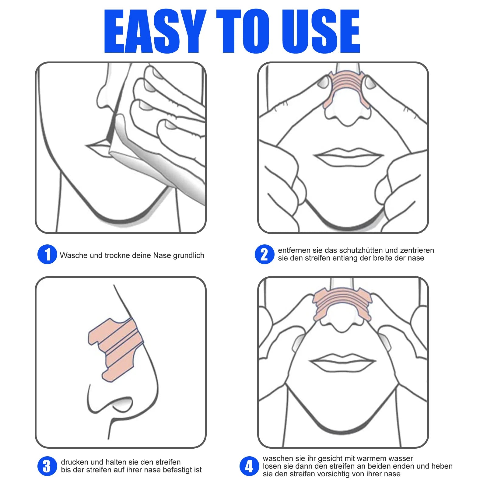 Breath Nasal Strips Anti Snoring Nose Patch Extra Strength Pads Better Breathing Non-Invasive Easier Breath Sleep Aid Decive
