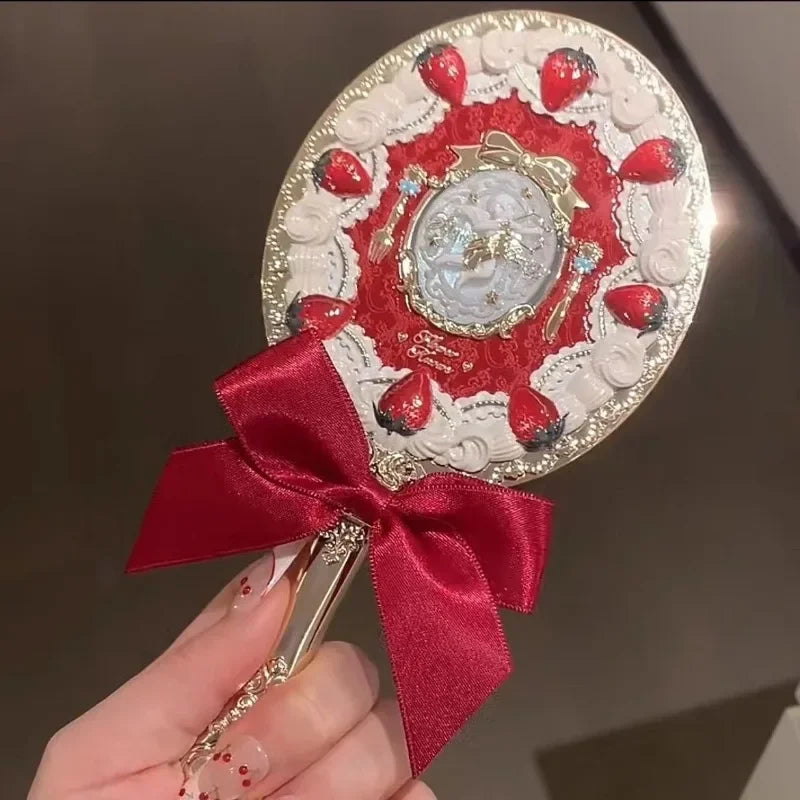 Flower Knows Butterfly Cloud Collar Collection Cosmetic Mirror Hand Holding Mirror Exquisite Relief Makeup Tools Mermaid Mirror