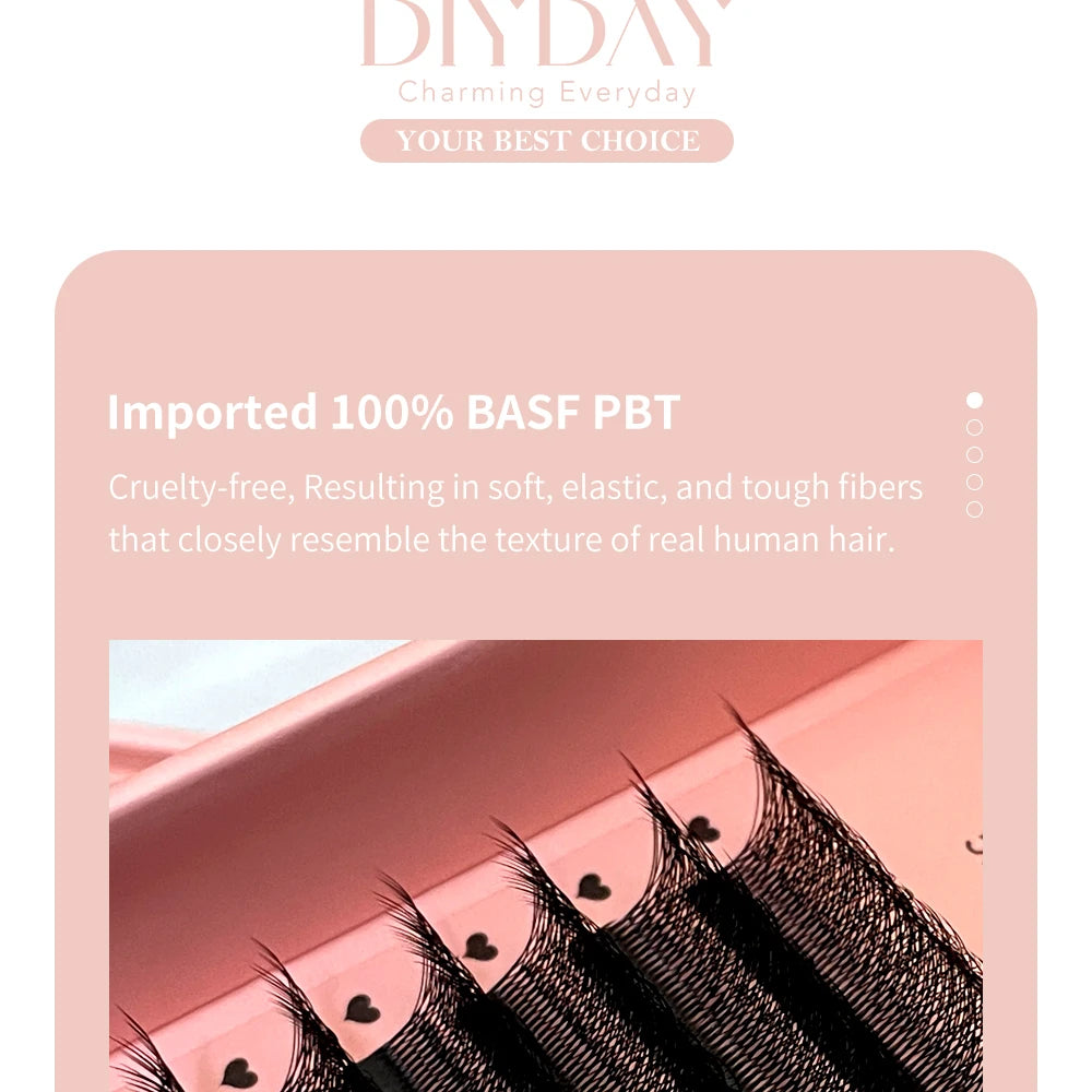 DIYDAY 5D W-Shaped Lashes Extension W Volume Bloom 5D Eyelashes Super Soft Lithe Natural Full Dense Eye Lash Extension Makeup