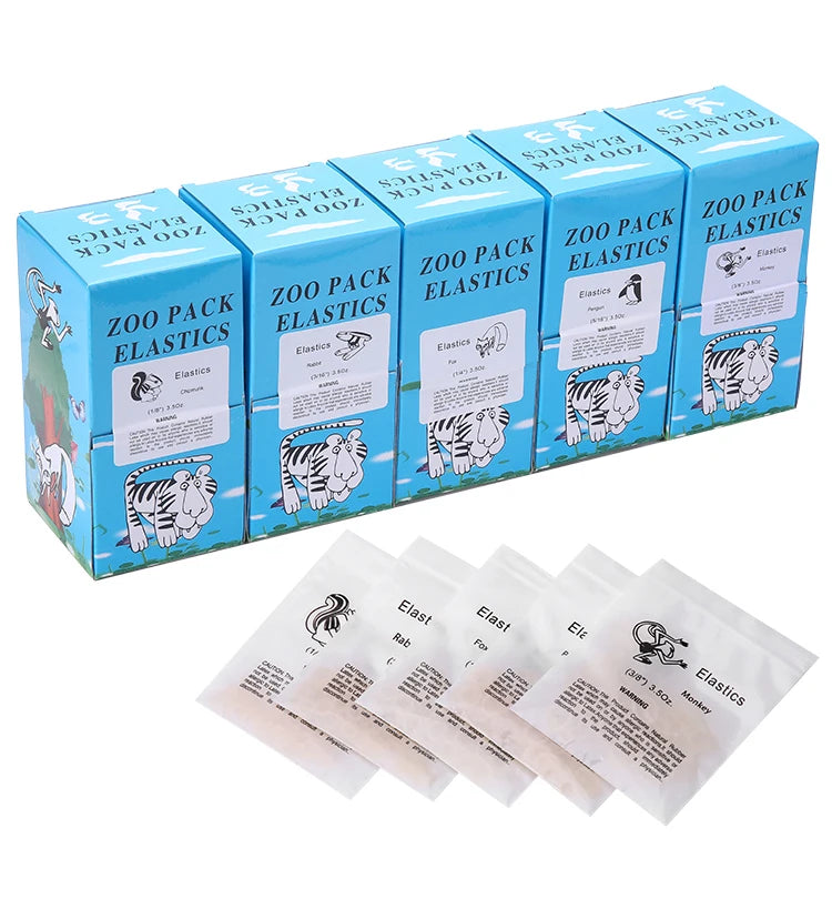 5000 Stück/Box Zahnmedizinische kieferorthopädische Zoo Pack Gummibänder Hochelastische Latex Zahnspangenstärke 3.5/5.0/6.5 OZ
