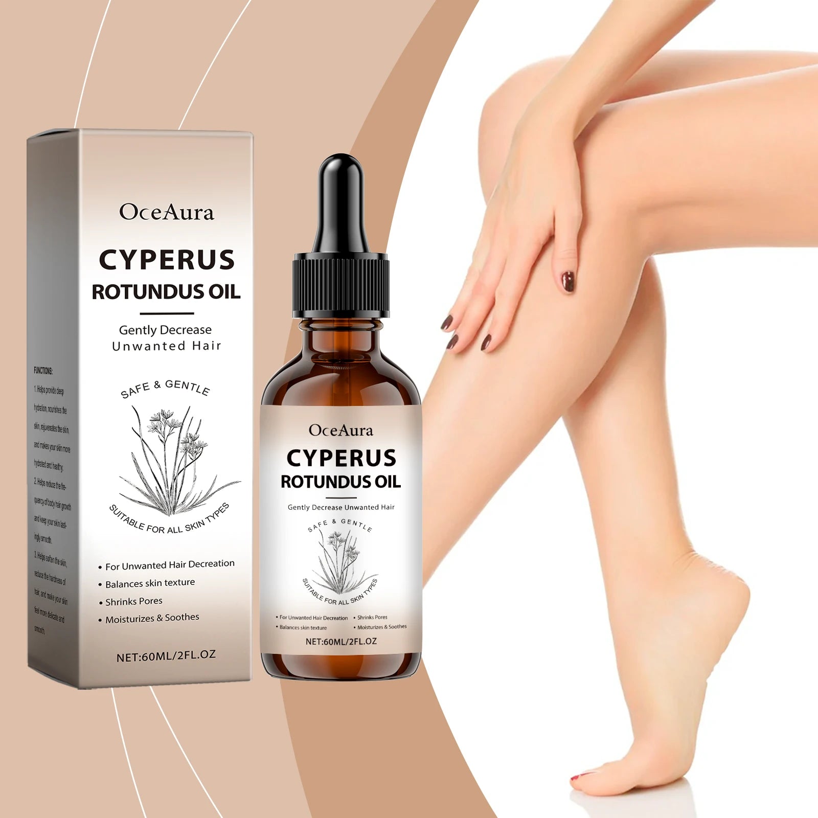 Body Hair Removal Oil for Hair Removal Essence Reduce Armpit Arms Body Hair Inhibitor Shrink Pores Smooth Skin Care Serum