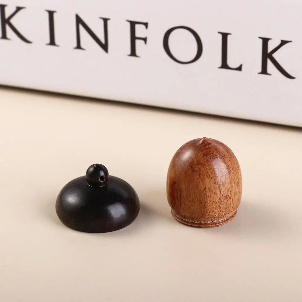 Portable Acorn Shape Outdoor Sandalwood Capsules Organizer Granule Storage Box Travel Pill Case Wooden Pill Box