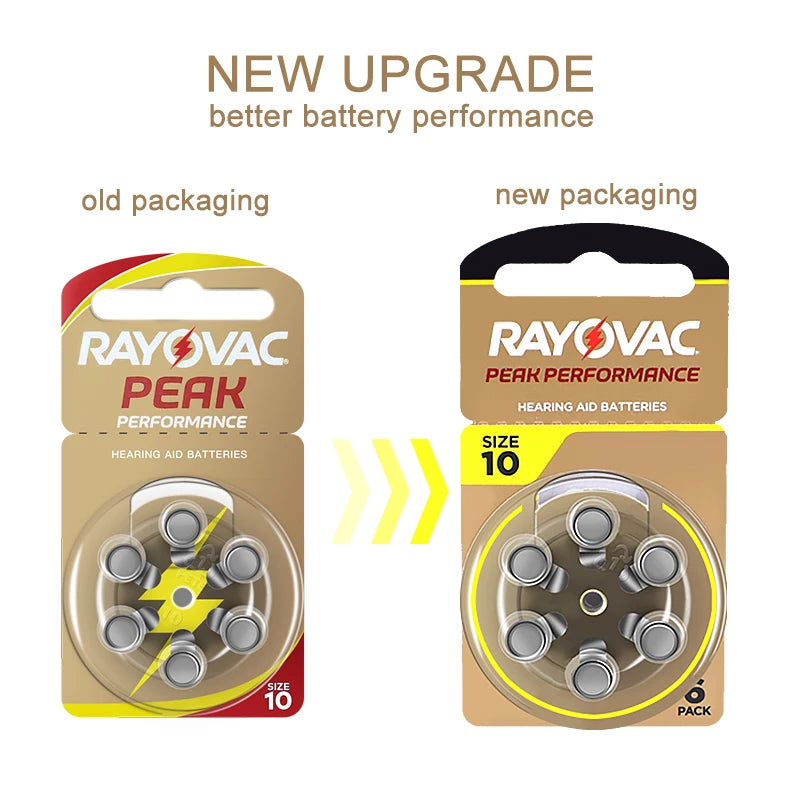 Hörgerätebatterien RAYOVAC EXTRA Zink-Luft 60 Stück Hochleistung A10 10A 10 PR70 Hörgerätebatterie A10 für Hörgeräte