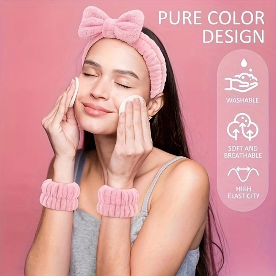 12PCS/SET Ladies multi-color Autumn and winter plush hair accessories set Daily SPA makeup face ultra-practical toiletry set Lad