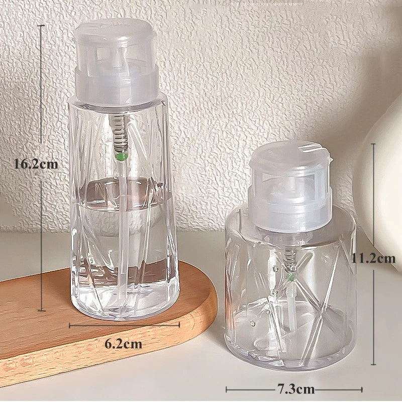 Nachfüllbare Flasche mit verschließbarem Nagelpumpenspender für Nagellack, Maniküre, Reiniger, Make-up-Entferner, Behälter mit Druckpumpe