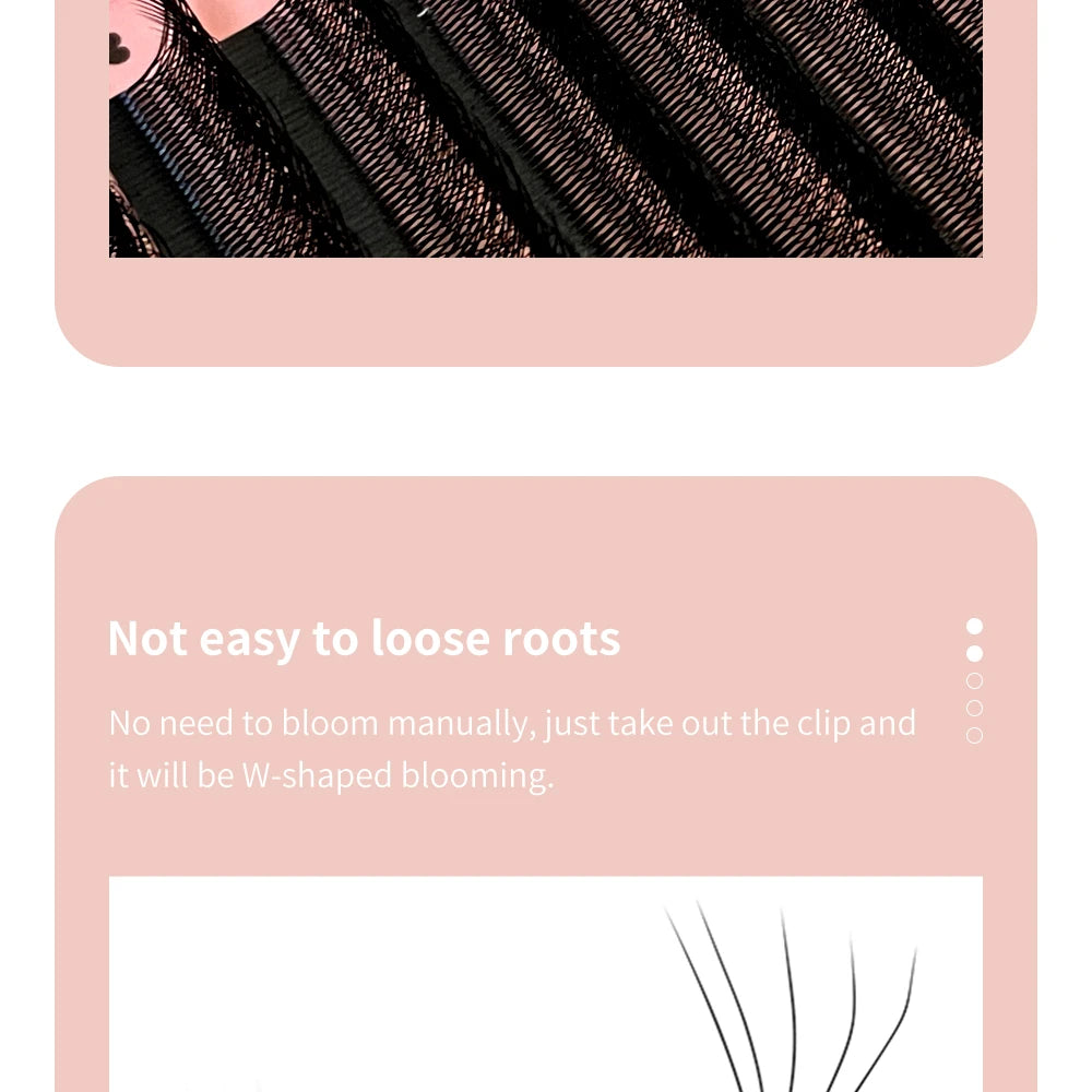 DIYDAY 5D W-Shaped Lashes Extension W Volume Bloom 5D Eyelashes Super Soft Lithe Natural Full Dense Eye Lash Extension Makeup