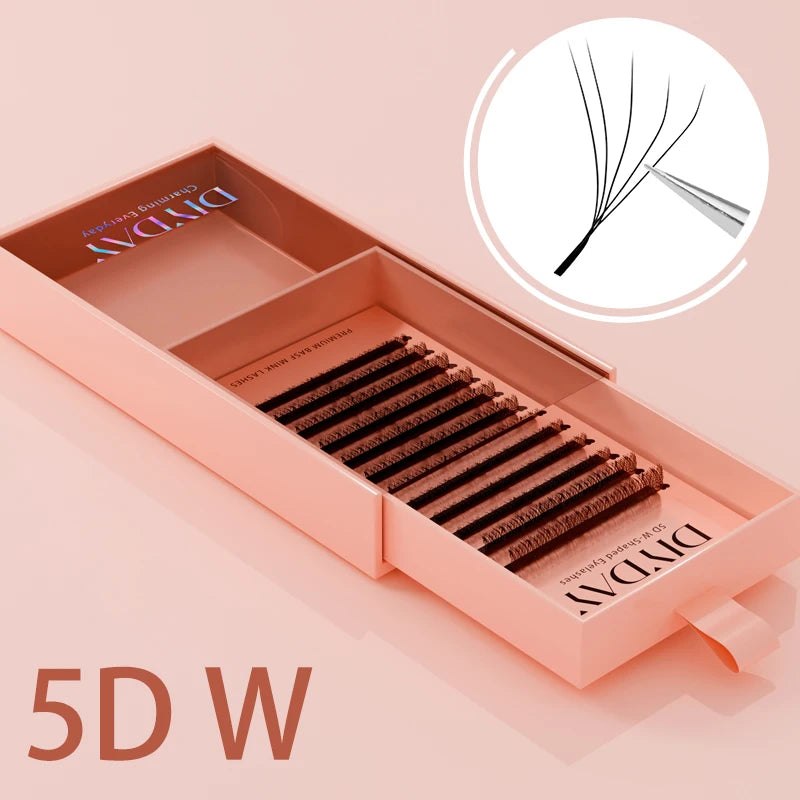 DIYDAY 5D W-Shaped Lashes Extension W Volume Bloom 5D Eyelashes Super Soft Lithe Natural Full Dense Eye Lash Extension Makeup