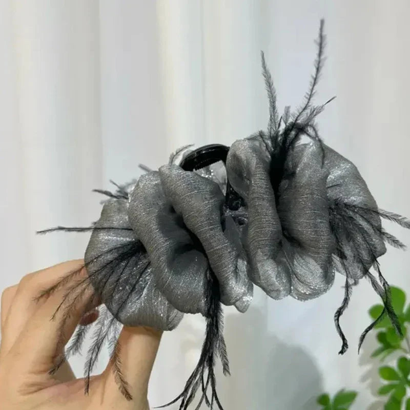 Netzschleife Haarspange Damen Mädchen Süß Elegant Schwarz Große Haarspange Einkaufen Hochzeit Alltag Haarklammern Mode Haarschmuck