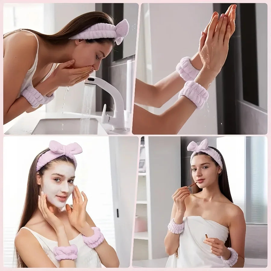 12PCS/SET Ladies multi-color Autumn and winter plush hair accessories set Daily SPA makeup face ultra-practical toiletry set Lad