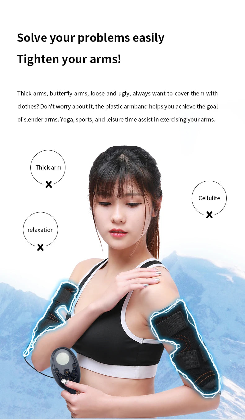 Elektrischer Muskelstimulator Bauchmuskel-Toning-Gürtel, Fitnessstudio Sport Gewichtsverlust Bodyshaper Vibrator Arm Bauch Taille Massagegerät EMS Armtrainer