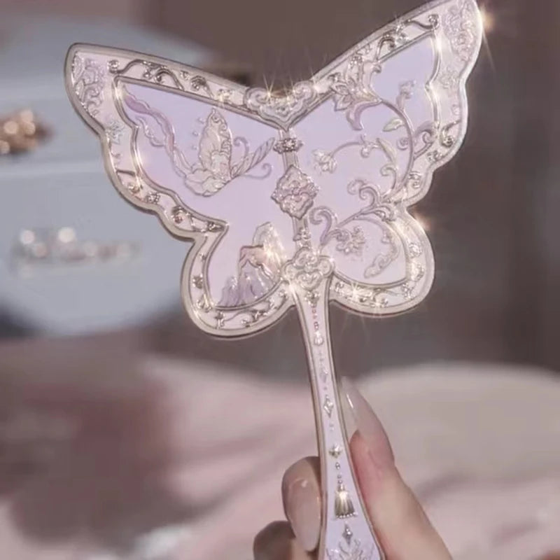 Flower Knows Butterfly Cloud Collar Collection Cosmetic Mirror Hand Holding Mirror Exquisite Relief Makeup Tools Mermaid Mirror