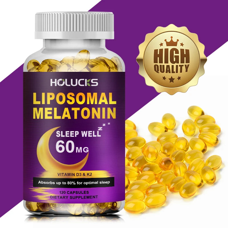 1 kaufen, 1 gratis! Liposomales Melatonin-Ergänzungsmittel, zur Linderung von Schlaflosigkeit und zur Erholung von Jetlag, für schnelles Einschlafen und erholsame Nächte