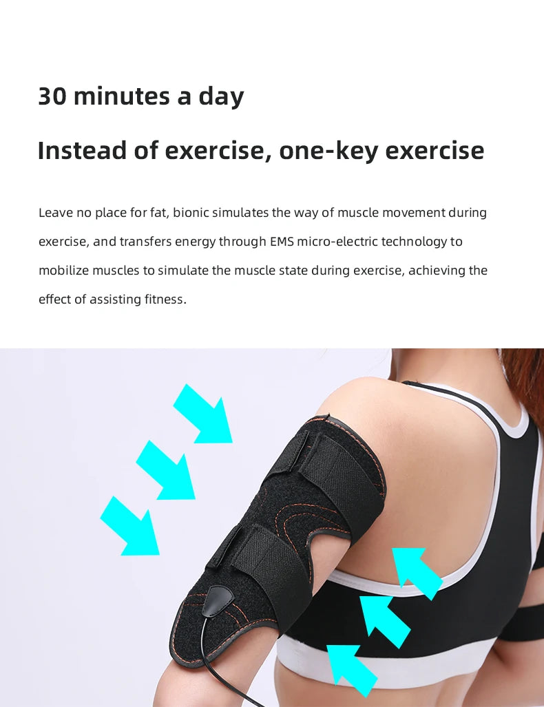Elektrischer Muskelstimulator Bauchmuskel-Toning-Gürtel, Fitnessstudio Sport Gewichtsverlust Bodyshaper Vibrator Arm Bauch Taille Massagegerät EMS Armtrainer