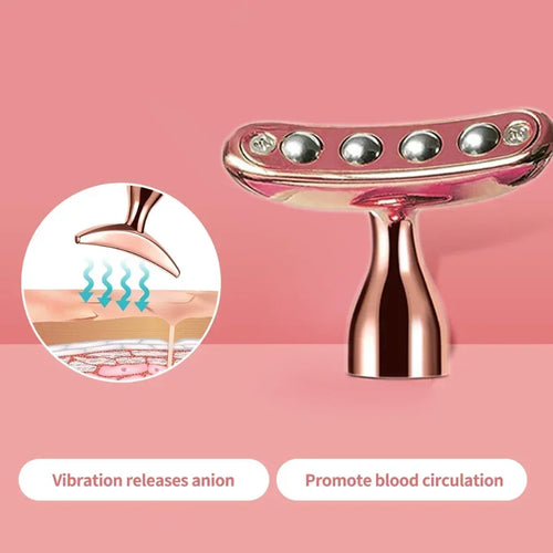 24KGlod Electric Face Massager 3D Roller 2 in 1 Face Pulse T Massager Kit Arm Eye Nose Massager Skin Care Tools