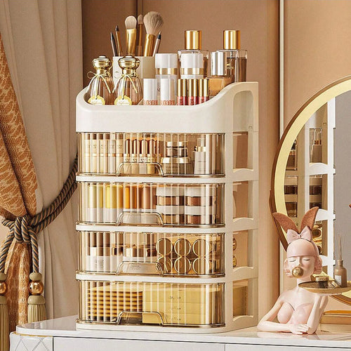 1 Stück Mehrschichtiger Make-up-Organizer, Kosmetikaufbewahrung für Hautpflege, Lidschatten, Lotionen, Lippenstift, Ideal für Kommode, Bad, Schlafzimmer