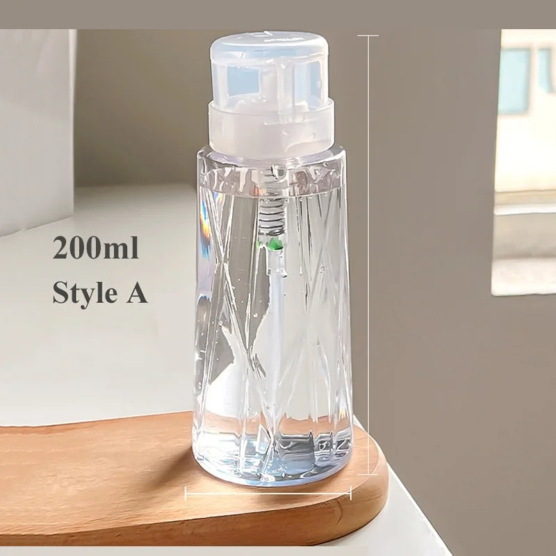 Nachfüllbare Flasche mit verschließbarem Nagelpumpenspender für Nagellack, Maniküre, Reiniger, Make-up-Entferner, Behälter mit Druckpumpe