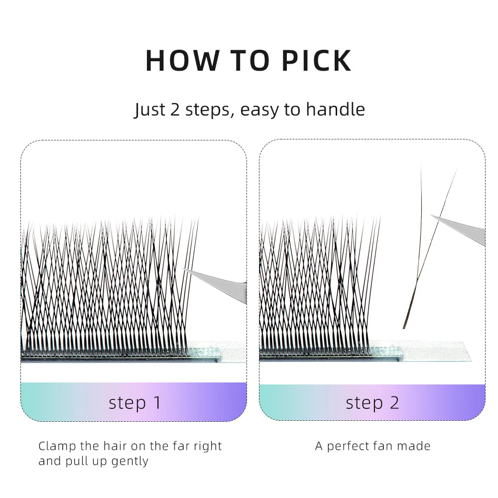 Yelix 2D Y-Form Wimpernverlängerung Handgewebt Premium B C D L M Natürliche Einzelspitze Wimpern Zubehör Make-up Mesh-Netz Cross Lash