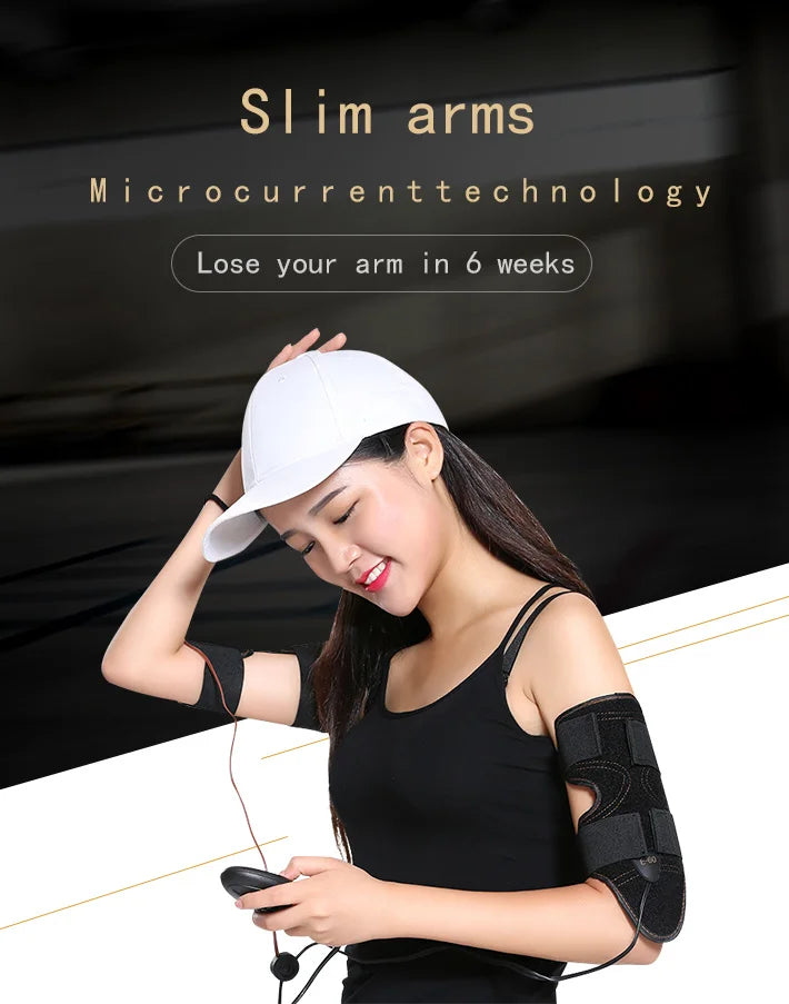 Elektrischer Muskelstimulator Bauchmuskel-Toning-Gürtel, Fitnessstudio Sport Gewichtsverlust Bodyshaper Vibrator Arm Bauch Taille Massagegerät EMS Armtrainer