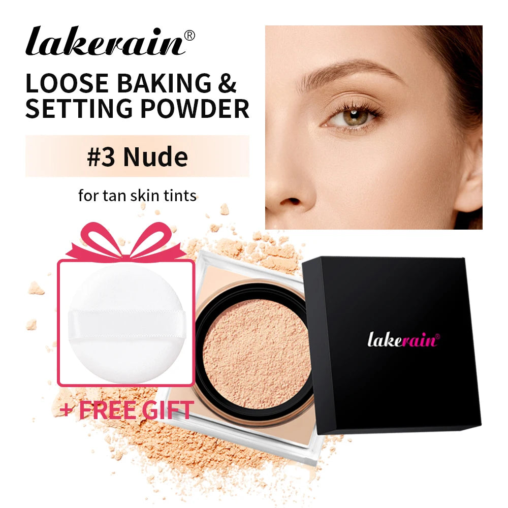 Loses Puder Make-up Loose Baking & Setting Puder Matt Wasserdicht Lang anhaltend Ölkontrolle 4 Farben Loses Puder Make-up Kosmetik