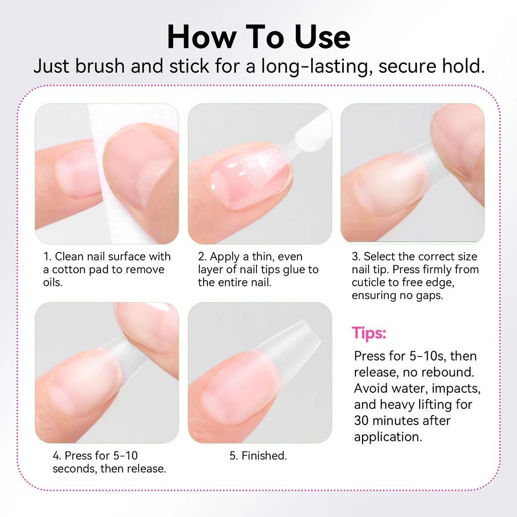 BORN PRETTY 20ml Nail Glue Remover Easily Removes with 7ml Nail Tips Glue For False Nails Odorless Fast Air Dry Acrylic Nails