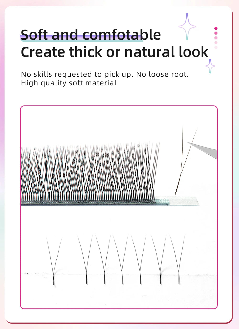 Yelix 2D Y-Form Wimpernverlängerung Handgewebt Premium B C D L M Natürliche Einzelspitze Wimpern Zubehör Make-up Mesh-Netz Cross Lash