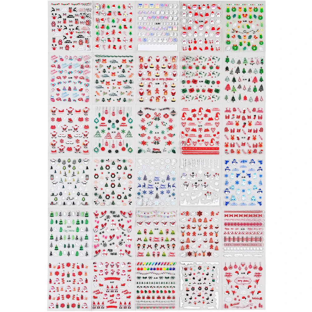 30pcs/Set Colorful Flower Nail Stickers Japanese-Korean Small Fresh Blossom Manicure Applique for Children&Girls Net Red Decals*