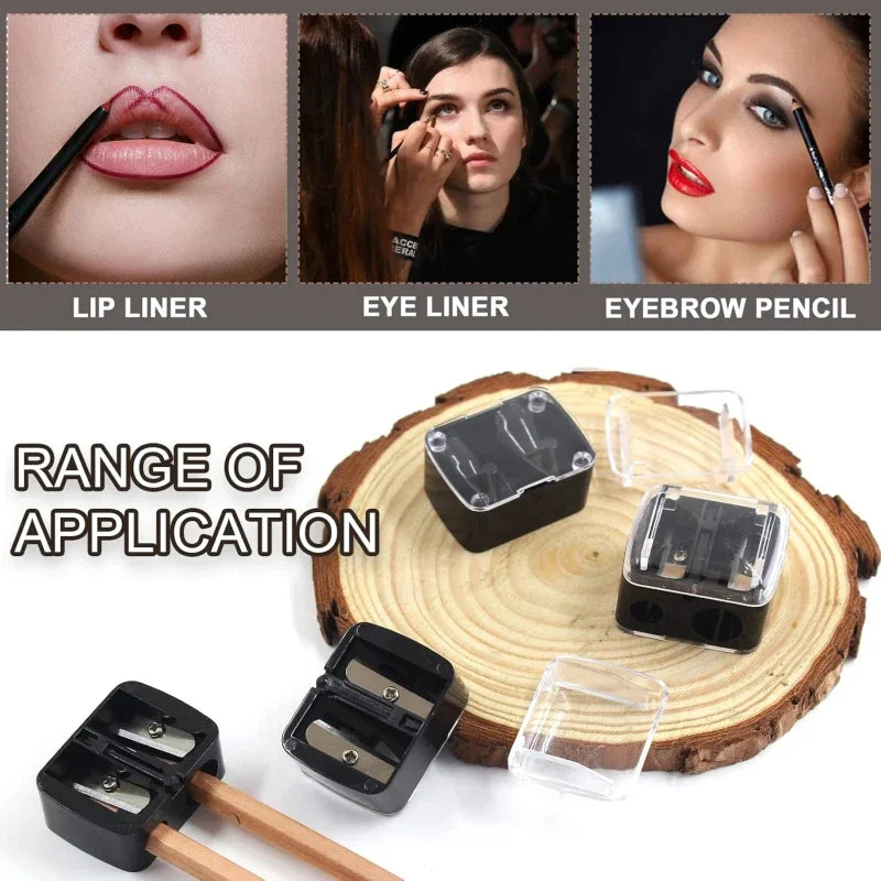1 Stück Eyeliner-Anspitzer, Anspitzer mit zwei Löchern, kompakte Make-up-Bleistiftanspitzer, für Eyeliner- und Lipliner-Stifte
