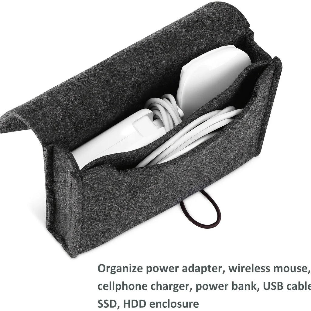Portable Felt Storage Bag Outdoor Travel Digital Cable Electronics Accessories Organizer Charge Earphone Makeup Storage Pouches
