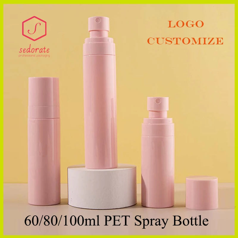 10/20/50/pcs 60ml 80ml 100ml Plastic Spray Bottle Mist Atomiser Sprayer Opaque Pink Perfume Refillable Bottle Container SZ3301